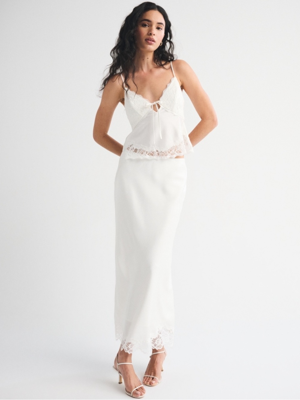 Abercrombie white lace set